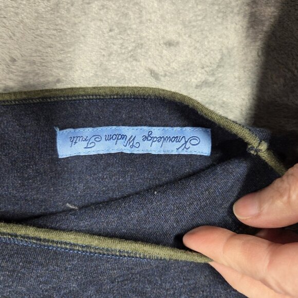 Robert Graham Sweater Mens Medium Navy Blue Knit 1/4 Zip Preppy Casual Shirt - Picture 4 of 8